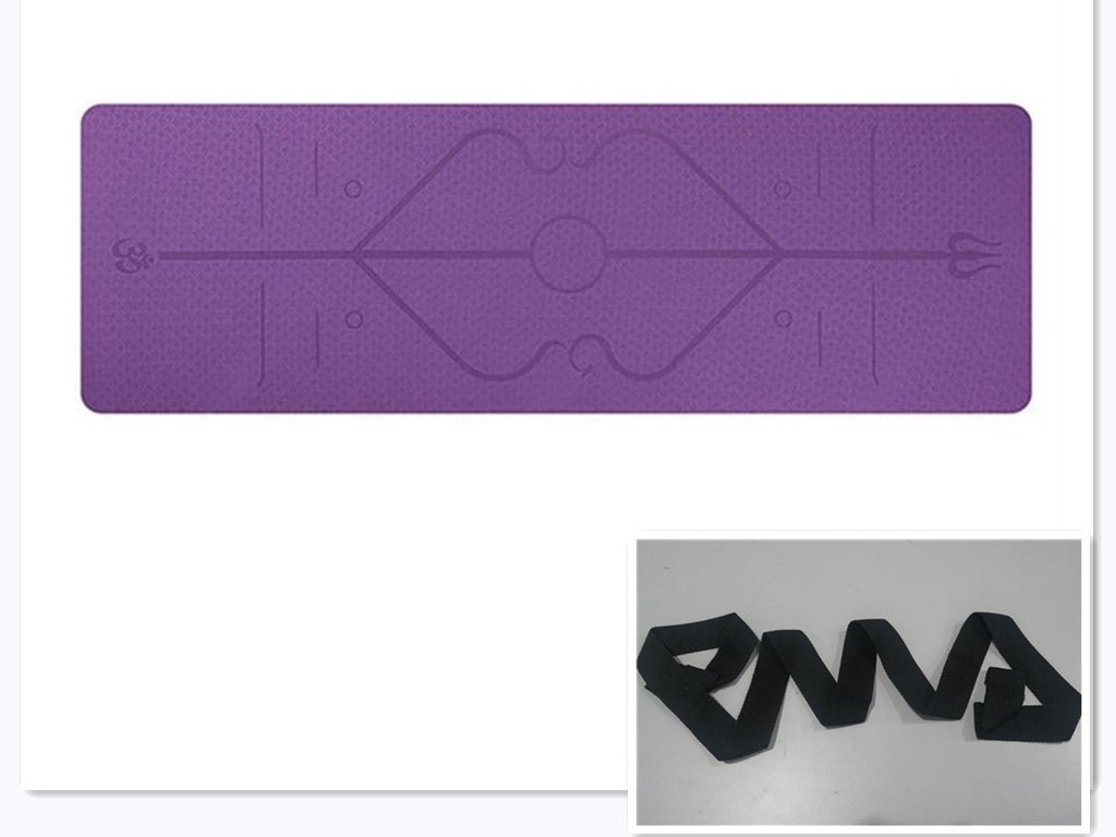 Non-Slip TPE Yoga Mat with Position Lines