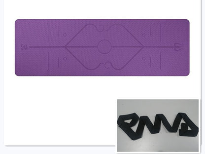 Non-Slip TPE Yoga Mat with Position Lines