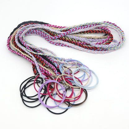 Elastic Tough Exercise Horse Tail Holder Woven Twisted Hair Rope