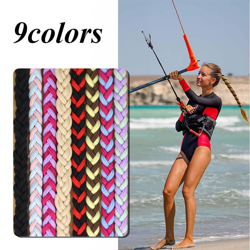 Elastic Tough Exercise Horse Tail Holder Woven Twisted Hair Rope
