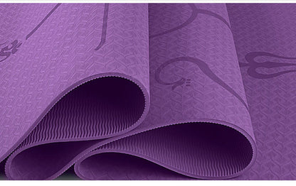 Non-Slip TPE Yoga Mat with Position Lines