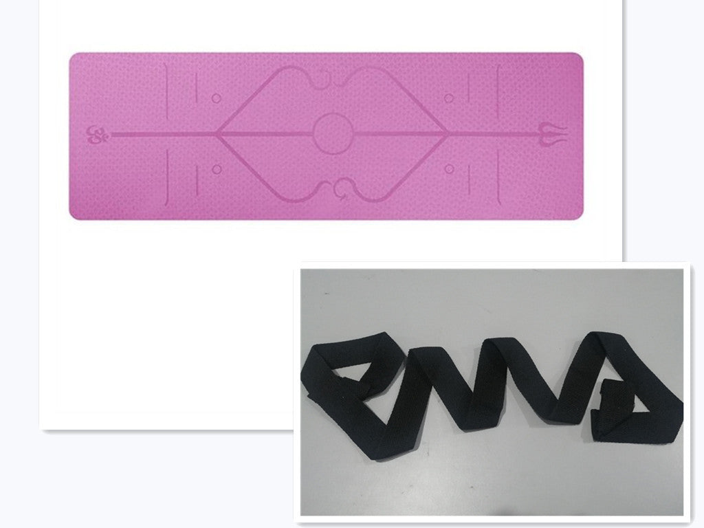 Non-Slip TPE Yoga Mat with Position Lines