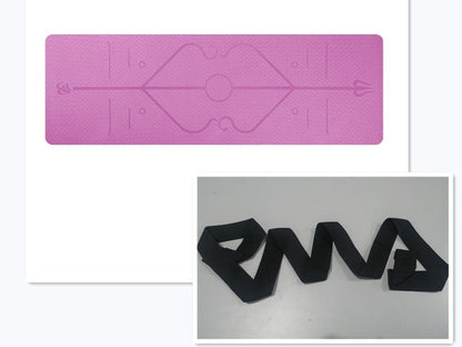 Non-Slip TPE Yoga Mat with Position Lines