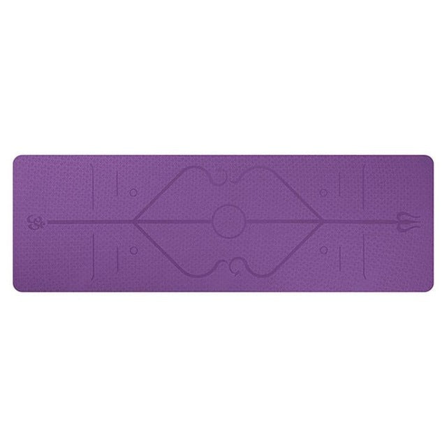 Non-Slip TPE Yoga Mat with Position Lines