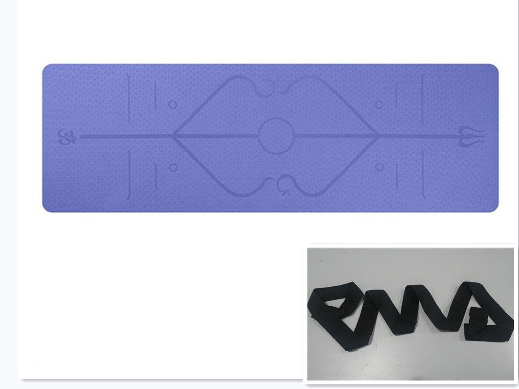 Non-Slip TPE Yoga Mat with Position Lines