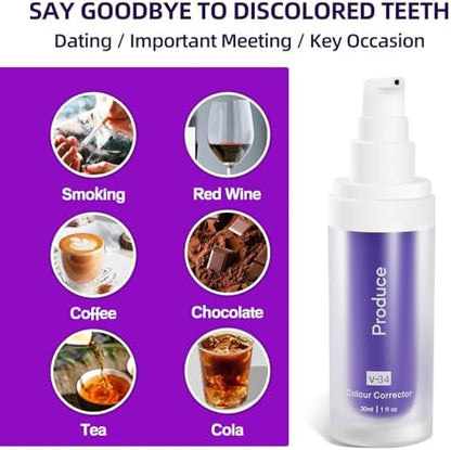 Purple Toothpaste Whitening, Instant Brightening Teeth Whitening