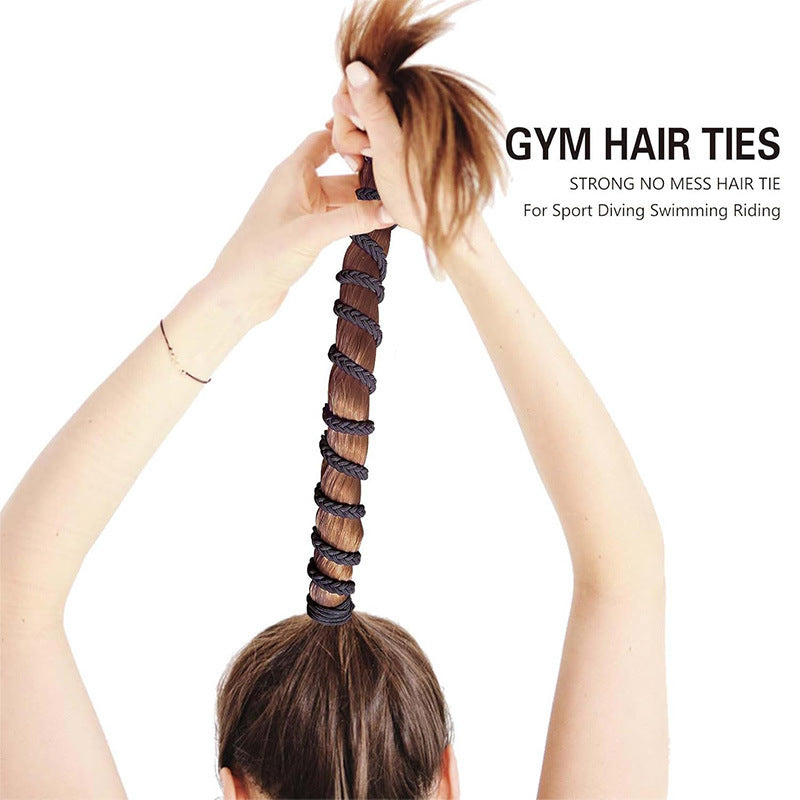 Elastic Tough Exercise Horse Tail Holder Woven Twisted Hair Rope
