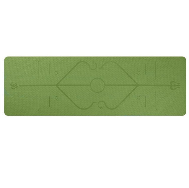 Non-Slip TPE Yoga Mat with Position Lines
