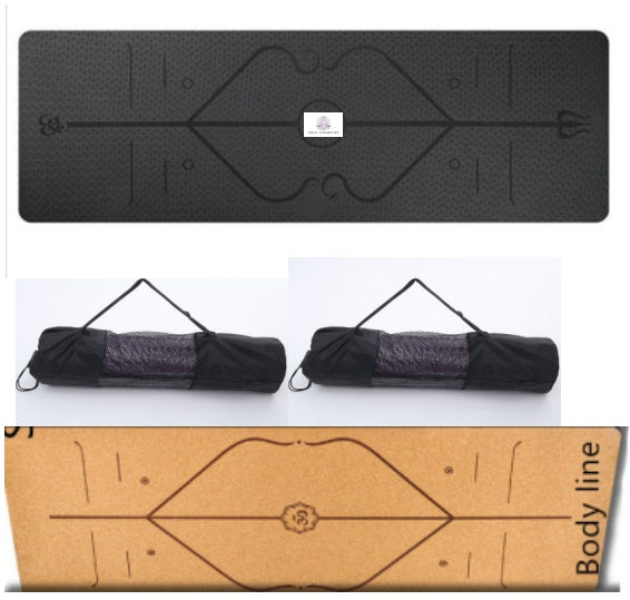Non-Slip TPE Yoga Mat with Position Lines