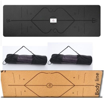 Non-Slip TPE Yoga Mat with Position Lines