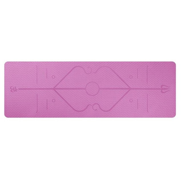 Non-Slip TPE Yoga Mat with Position Lines