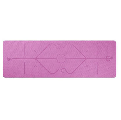 Non-Slip TPE Yoga Mat with Position Lines