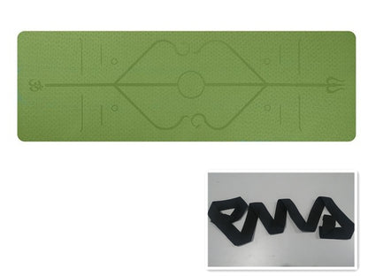 Non-Slip TPE Yoga Mat with Position Lines