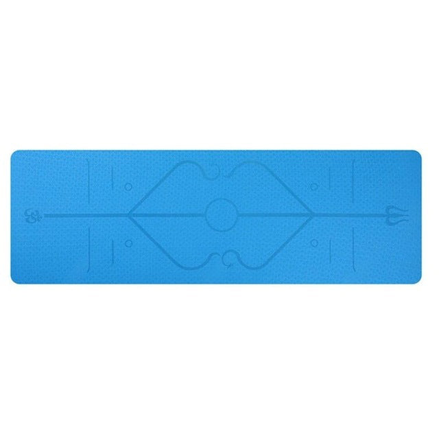 Non-Slip TPE Yoga Mat with Position Lines