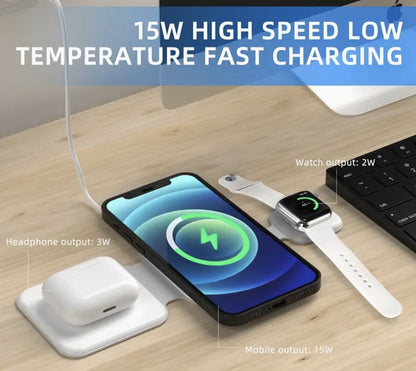 3-in-1 Foldable Magnetic Wireless Charging Station