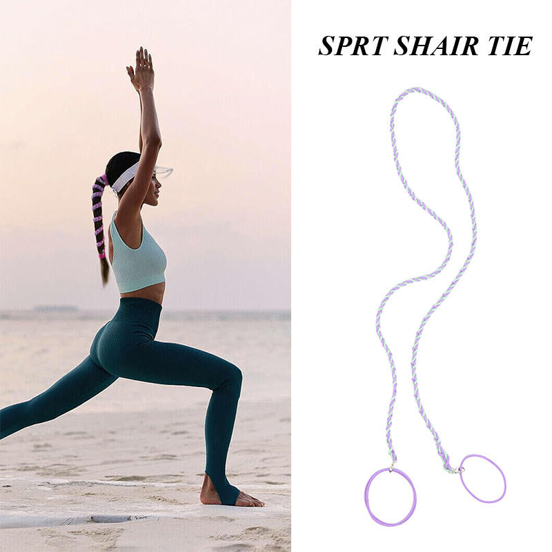 Elastic Tough Exercise Horse Tail Holder Woven Twisted Hair Rope